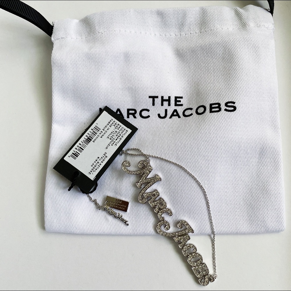 NEW MARC JACOBS RHINESTONE LOGO NECKLACE